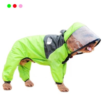 Pet Dog Raincoat Waterproof Waterproof with Transparent Hooded Jumpsuit Dog Clothing Clothes for Dogs Cats Jacket Dog Costume