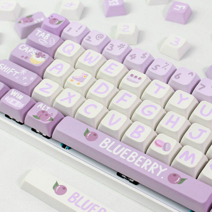 133คีย์บลูเบอร์รี่สีม่วง-keycaps-pbt-dye-sublimation-คีย์บอร์ดอุปกรณ์เสริมฤดูร้อนผลไม้-diy-keycap