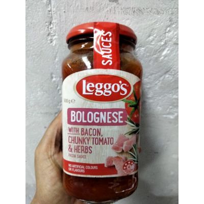 🔷New Arrival🔷 Leggos Bolognese With Bacon Chunky Tomato&amp;Herbs ซอส พาสต้า ผสมเบคอน และ สมุนไพร เลกโกส์ 500 กรัม ราคาโดน