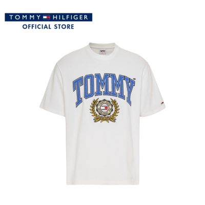 Tommy Hilfiger เสื้อยืดแขนสั้นผู้ชาย รุ่น DM0DM16832 YBH - สีขาว