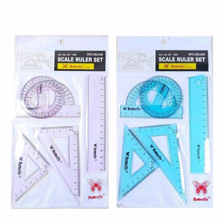 Penggaris Scale Ruler Set BT-500 Butterfly Busur | Lazada Indonesia