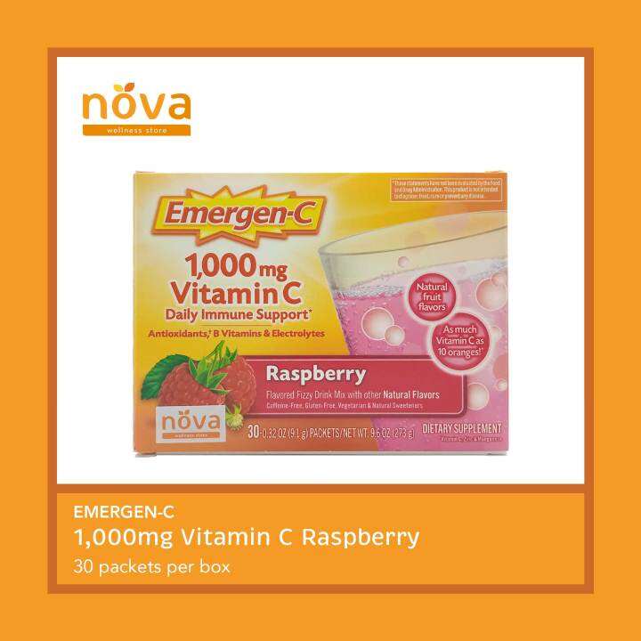 EmergenC 1,000mg Vitamin C Raspberry 30 packets (box) Lazada PH