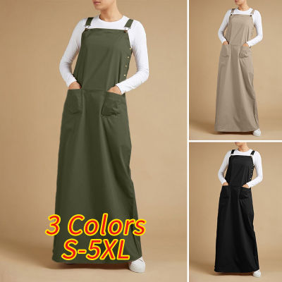 ZANZEA Ladies Waistcoat Square Neck Casual Loose Solid Color Workwear Dress