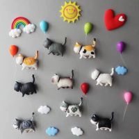 9Pcs/Creative Cat Refrigerator 3d Cartoon Cat Magnet Cute Magnetic Stickers Message Stickers Cute Cats Home Decore
