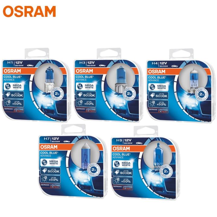  OSRAM H4 9003 12V 60/55W 5000K 62193CBA Cool Blue Advance Hi/lo  Beam Halogen Headlight 2X : Automotive