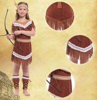 ชุดแฟนซี อินเดียแดง สำหรับ เด็กผู้หญิง Pretty Indian Girl / Princess Huntress Fancy Costume For Kids Halloween