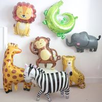 Jungle Animals Balloons Carton Smiling Animals Aluminum Foil Balloons For Birthday Baby Shower Wild One Zoo Party Decorations Balloons