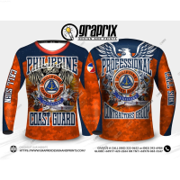 COAST GUARD AUXILIARY CUSTOMIZE CALL SIGN LONG SLEEVES Full Sublimation Motorcycle Jersey Long Sleeve Size S-3XL {in store}