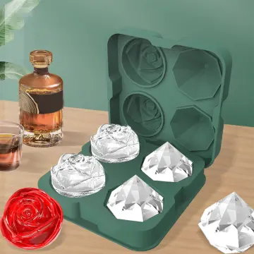 Rose Ice Mold, Silicone Ice Cube Tray Rose Ice Molds for Cocktails Mimosas  Whiskey Ice Cube Trays for Freezer