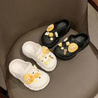 Childrens summer new home outdoor hole shoes solid color cute cartoon sandals comfortable soft bottom sandals