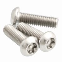 20pc M4 M5 M6 Six-Lobe Torx Bolt Button Pan Round Head with Pin Tamper Proof Anti-theft Screw Bolts 304 Stainless Steel 10-30mm