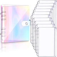 NEW A6 Clear Soft PVC Notebook Binder Cover Planner 6-Ring Loose-Leaf Folder Cash Budget Envelope System with 10 PCS Pockets