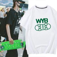 【New】ผู้หญิงแฟชั่น Wang Yibo พิมพ์แขนสั้นผ้าฝ้ายเสื้อยืดผู้ชายและผู้หญิงขนาดใหญ่หลวมแขนสั้นแฟชั่นสบายๆเสื้อยืด