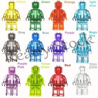 【hot sale】 ✓ B02 12pcs/set MiniFigures Transparent Color DIY Action Figure Doll Easy Assemble Building Block Toy Educational Toys Gift for Children