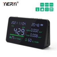 Yieryi CO2 Detector with Alarm Measuring 400-5000PPM TVOC /HCHO/Temperature Humidity/Air Quality Semiconductor Infrared Detector