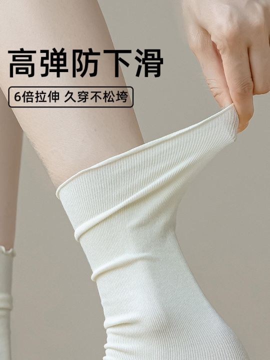 ice-socks-socks-womens-summer-thin-velvet-white-pile-socks-summer-mid-tube-fungus-lace-socks-ice-stockings