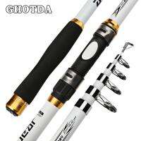 ETXGHOTDA 2.1M -3.6M Carp Fishing Rod feeder Hard FRP Carbon Fiber Telescopic Fishing Rod fishing pole