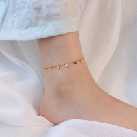 Upingi-แฟชั่นขายดีเครื่องประดับสแตนเลสสตีลจี้พู่ทรงกลมชุบทอง18K ankletc474or