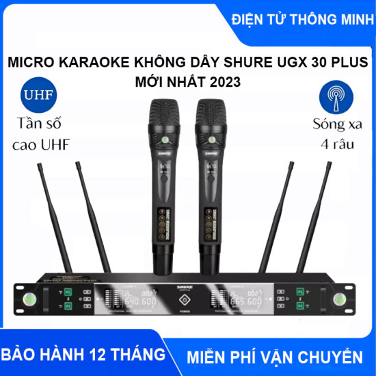 Micro karaoke không dây shure ugx30 plus - ảnh sản phẩm 1