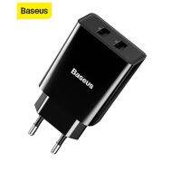 เครื่องชาร์จปลั๊ก EU เครื่องชาร์จสอง USB จาก Baseus 2.1เครื่องชาร์จติดผนังสูงสุดโทรศัพท์มือถือการชาร์จตัวแปลงขนาดเล็กเครื่องชาร์จเดินทางสำหรับ