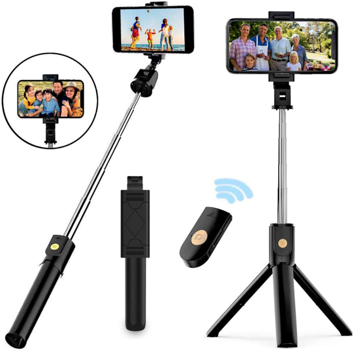 ไม้เซลฟี่-extendable-handheld-selfie-stick-bluetooth-remote-3-in-1-ขาตั้งกล้องมือถือเซลฟี่แบบบลูทูธ-ชุด-ขาตั้งกล่องเซลฟี่-พร้อมรีโมทบลูทูธในตัว-หัวต่อมือถือ