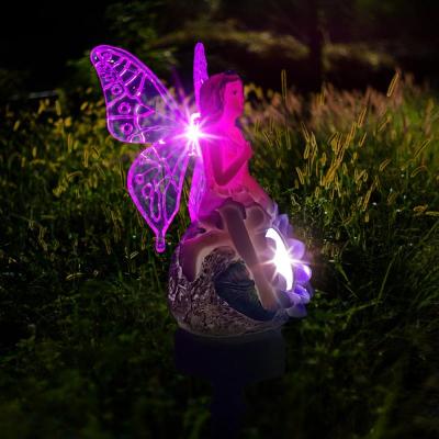 2021 New LED Solar Flower Fairy Lamp Smart Light Control Solar Charging Outdoor Garden Lawn Aisle Ornament Decoration Light