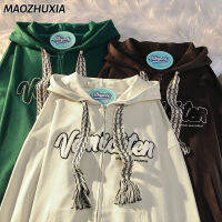 แจ็คเก็ตมีฮู้ดสองชั้นสำหรับผู้หญิงเสื้อกันหนาวบางจาก MAOZHUXIA