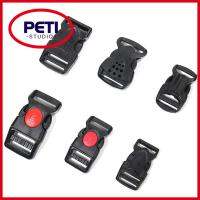 PETI STUDIO 5pcs ที่มีคุณภาพสูง สายรัดกระเป๋า ปรับได้ปรับได้ พลาสติกสีดำ ชิ้นส่วนเข็มขัดกระเป๋าเป้สะพายหลัง ล็อคสร้อยข้อมือ paracord หัวเข็มขัดปลดด้านข้าง หัวเข็มขัดโค้งมน