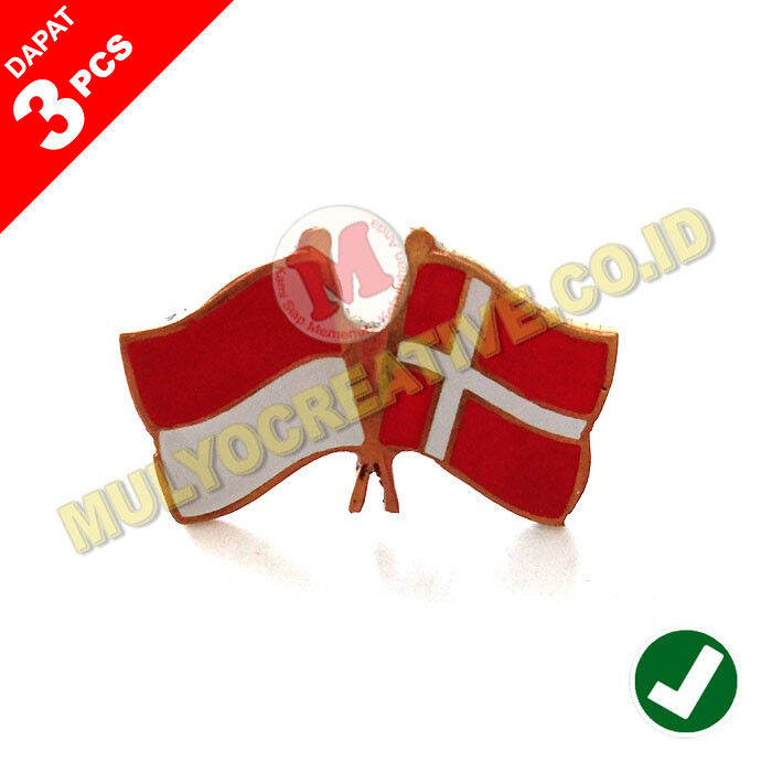 Flag Pin - Pin Bendera Persahabatan Indonesia Dan Denmark / 3pcs ...