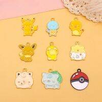 【CC】○  10PCS Pokémon Pikachu Pokéball Cartoon Characters Small Pendant Accessories Earrings Materials