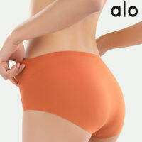 Alo Yoga กางเกงชั้นในไร้รอยต่อสำหรับผู้หญิงสปอร์ต Nude BOTTOM ผ้าฝ้ายแท้ชิ้นเดียวต้านเชื้อแบคทีเรียใส่สบายหัวใจพีช 3D กางเกงใน