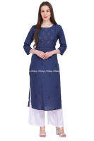 HERITAGE INDIA Navy blue embroidered cotton kurti