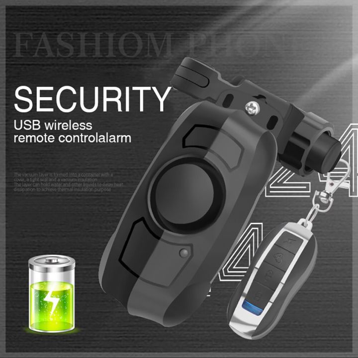 usb-charging-wireless-remote-alarm-vibration-motorcycle-bike-security-anti-theft-bicycle-accessories-replacement-parts-locks