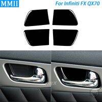 สำหรับ Infiniti FX 09-13 QX70 14 + เปียโนสีดำชามฝาครอบประตูด้านใน Mobil Hias สติกเกอร์ตกแต่ง Hiasan Interior