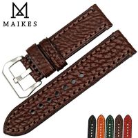 2023 ▲ MAIKES Baru Aksesoris 20 22 24 26Mm Italia Kulit Sapi Watchband Coklat Watch Strap Fossil Watch Band