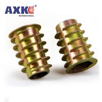 10X M4 M5 M6 M8 Metal Hexagon Hex Socket Head Embedded Insert Nut E-Nut for Wood Furniture Inside and Outside Thread Zinc-alloy