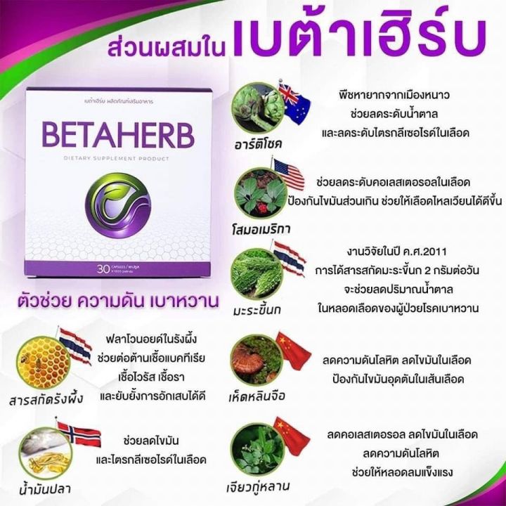 ส่งฟรี-เบต้าเฮิร์บ-betaherb-1-กล่องบรรจุ-30-แคปซูลอสุขภาพ-ดูแลผู้ป่วยโรคเบาหวาน-หัวใจและความดันโลหิต-ความเครียด-การนอนหลับ-และความวิตกกังวล