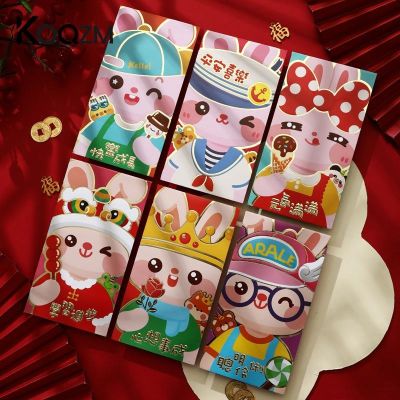 6Pcs 2023 New Year of the Rabbit Red Packet Large Cute Cartoon Spring Festival Bronzing Red Packet