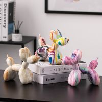 Art Graffiti Colorful Balloons Dog Sculpture Resin Statue Nordic Living Room Desk Ornament Figurines Kids Gift Home Decoration