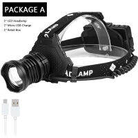 XHP160 Powerful Led headlamp Headlight Waterproof zoomable head lamp 7800mAh rechageable 18650 battery working lamp T