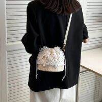 Fashion All-Match Fairy Bag Influencer Woven Chain Messenger Western Style Lace Bucket Large 【AUG】