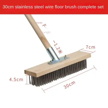 Floor Scrub Brush with 59'' Telescopic Long Handle,2 in 1 Scrape Brush  Stiff Bristle Floor