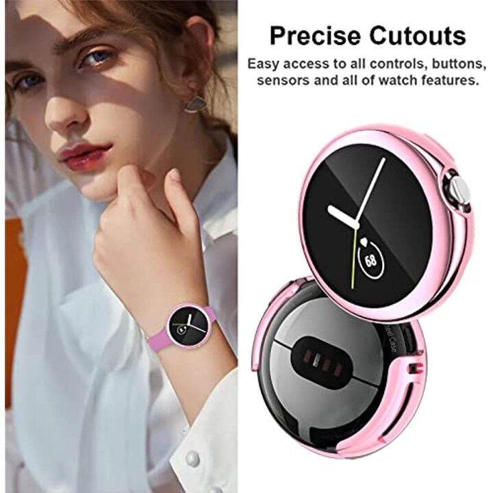 เคสป้องกันหน้าจอสำหรับ-google-pixel-watch-soft-tpu-slim-fit-full-cover-สำหรับ-google-pixel-watch-2022-bands-อุปกรณ์เสริม