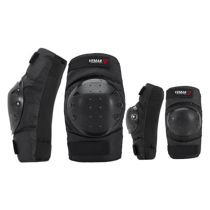 4pcs-pp-black-extreme-sports-mtb-bike-motorcycle-protection-basketball-knee-guards-support-gear-protector-elbow-and-knee-pads