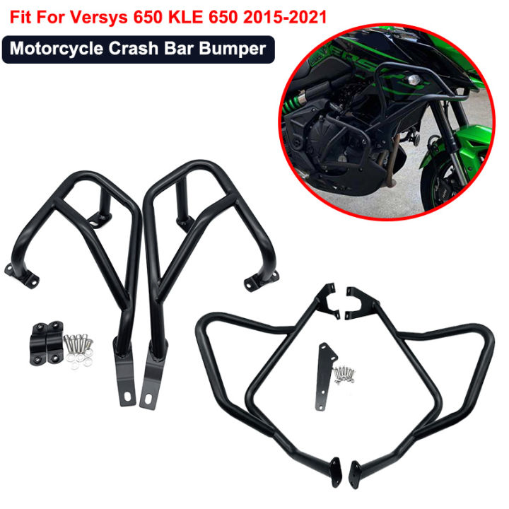 kle650ใหม่รถจักรยานยนต์เครื่องยนต์ยามบาร์ผิดพลาดถังกันชนบนล่าง-f-airing-ป้องกันบาร์เหมาะสำหรับคาวาซากิ-versys-650-2015-2021