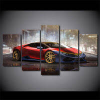 ไม่มีกรอบผ้าใบ5ชิ้น Lamborghini Huracan รถซุปเปอร์ผนังโปสเตอร์ศิลปะภาพภาพวาดตกแต่งบ้านสำหรับห้องนั่งเล่นตกแต่ง