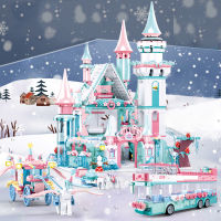 ASWJ Ice Princess Castle Friends Building Block Christmas Winter Snow House Cartoon Brick Toys for Girls Toys for Children Gift