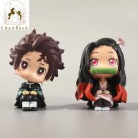 CHANBAEKดาบ พิฆาตอสูร พีวีซี มินิมอล ตุ๊กตาของเล่น Kimetsu No Yaiba ทันจิโร่ ฟิกเกอร์ของเล่น แอ็คชั่นฟิกเกอร์ Demon Slayer หุ่นจำลอง เครื่องประดับตุ๊กตา