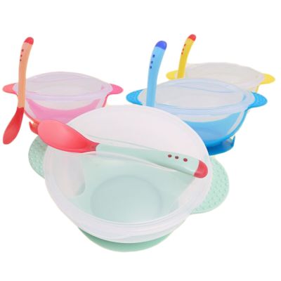 Baby Bowl Set Training Bowl Spoon Tableware Set Dinner Bowl Learning Dishes With Suction Cup Children Training Dinnerware TSLM