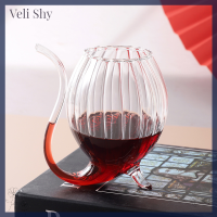 Veli Shy แก้วโถแก้วสุดสร้างสรรค์พร้อมหลอดสำหรับทำแก้วดื่มไวน์เย็นแก้วน้ำผลไม้ถ้วยกระรอกใสสำหรับใช้ในบ้านบาร์ปาร์ตี้